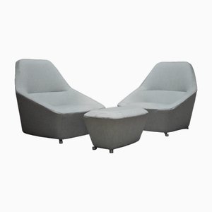 Fauteuils Pluriel avec Pouf de Ligne Roset, Set de 3