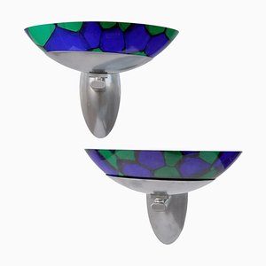 Murano Glass Wall Sconces by Ottavio Missoni for Zonca, 1980s, Set of 2