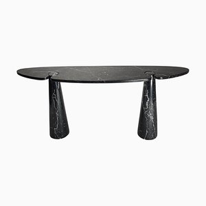 Vintage Italian Console Table in Black Marquina Marble by Angelo Mangiarotti, 1970s
