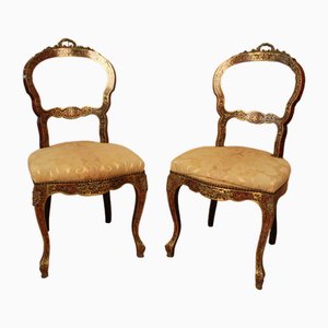 19th Century Napoleon III Chairs in Marquetry Boulle, Set of 2