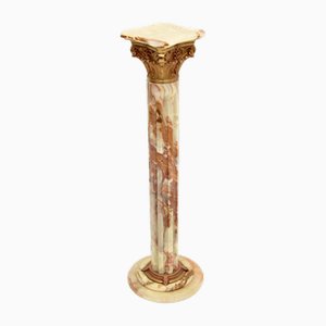 Onyx and Gilt Metal Corinthian Column, 1930s