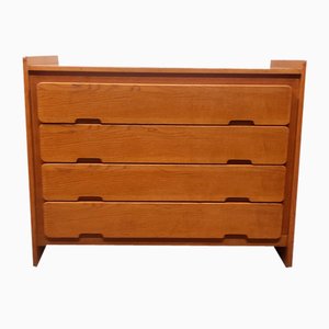 French Chest of 4 Drawers in Ash and Beech, 1970s