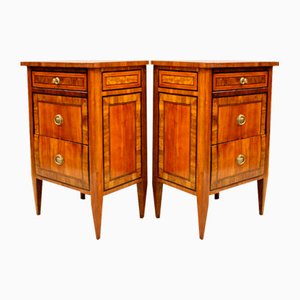 18th Century Louis XVI Bedside Cabinets in Walnut, Italy, Set of 2
