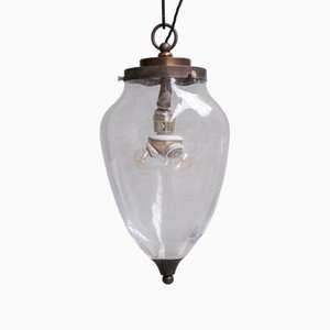 Large Clear Glass Pendant Light, 1950s