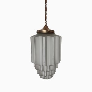 Art Deco Skycraper Glass Pendant Lamp