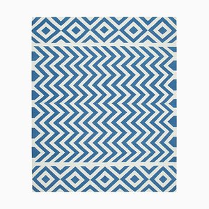 Tappeto Dhurrie Kilim geometrico intrecciato a mano, inizio XXI secolo