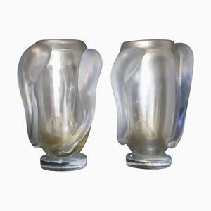 Large Vases in Pearly, Iridescent Murano Glass by Costantini, 1980s, Set of 2