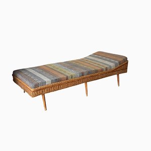 Mid-Century Modern Korbgeflecht Chaiselongue, Ungarn, 1960er