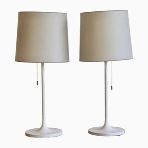 Large Lacquered Metal Table Lamps, 1970s, Set of 2
