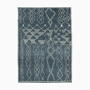 Handgefertigter marokkanischer Wollteppich mit geometrischem Design, 2000er