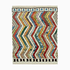 Alfombra marroquí de lana geométrica hecha a mano