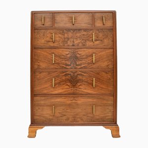 Art Deco Burr Walnut Chest of Drawers, 1920s