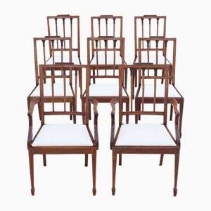 Georgian Revival Mahogany Dining Chairs, 1900s, Set of 8