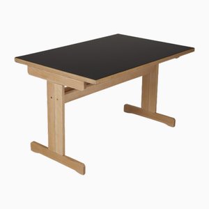 Black Lacquered Wooden Table by André Sornay