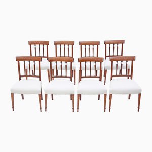 Early 19th Century Mahogany Marquetry Dining Chairs, Set of 8