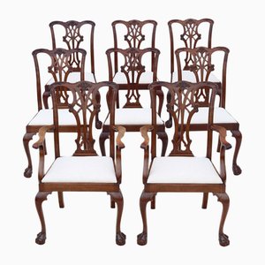 Georgian Revival Mahogany Dining Chairs, 1910s, Set of 8