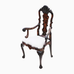 18th Century Dutch Marquetry Elbow Arm Chair