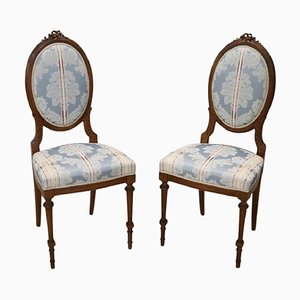 Early 20th Century Carved Beech Wood Chairs, Set of 2