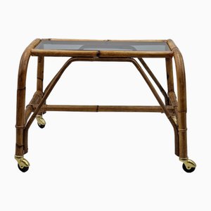 Tavolino da caffè Mid-Century in bambù e vimini, anni '60