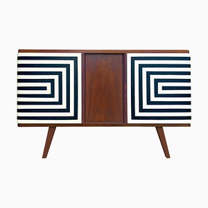 Cabinet with Op Art Motif, Poland, 1950s