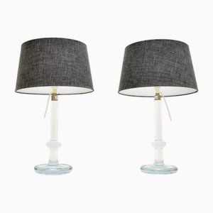 Vintage Danish Glass Table Lamps by Michael Bang for Holmegaard, 1960, Set of 2