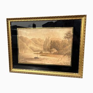 F. Rawlins, Maritime Scene, Watercolour, 1830, Framed