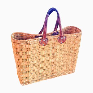 Vintage French Wicker Basket, 1970s