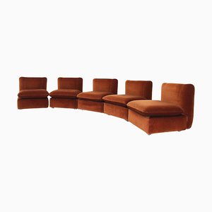 Vintage Italian Modular Sofa, 1970s, Set of 5