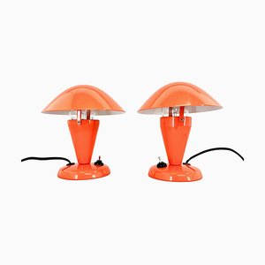 Small Metal Mushroom Lamps by Napako, 1970s, Set of 2