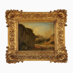 Bunte Kuh, Landscape, 1885, Oil Painting, Framed