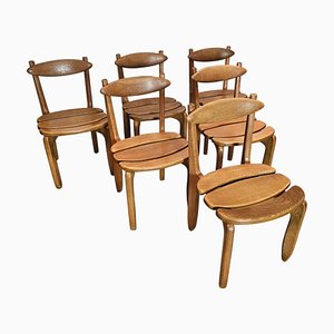 Chaises Thierry par Guillerme et Chambron, France, 1975, Set de 6