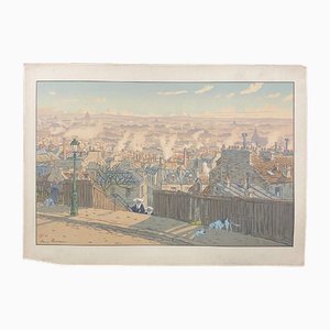 Henri Rivière, Parigi vista da Montmartre, litografia