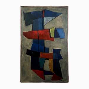 Jean Billecocq, Geometrische Abstraktion, 20. Jahrhundert, Öl auf Leinwand