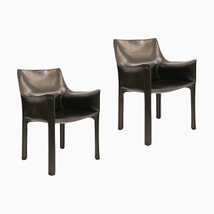 Set of CAB 413 Chairs attributed to Mario Bellini for Cassina, 1977