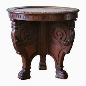 Side Table with Red Marble Top, Late 19th Century