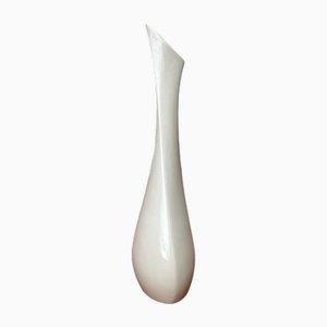 Vase Sculptural Blanc Mid-Century par Peter Müller pour Sgrafo Modern, Allemagne, 1960s