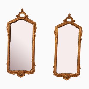 Carved and Gilded Wooden Mirrors, Set of 2