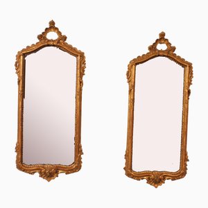 Specchi in legno intagliato e dorato, set di 2