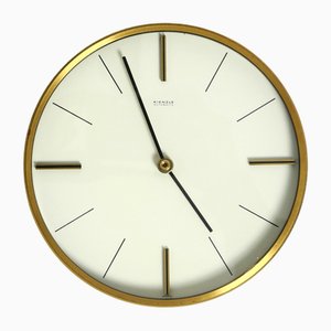 Small Mid-Century Modern Brass Wall Clock from Kienzle, 1960s