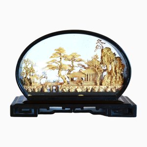 Diorama en Liège et Verre, Chine, Début du XXe Siècle