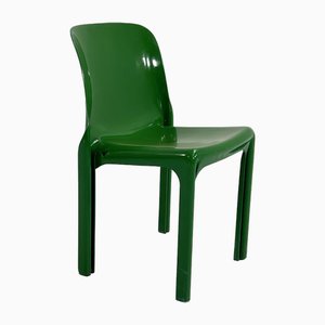 Sedia Selene verde di Vico Magistretti per Artemide, anni '70