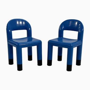 Blue Kids Chairs from Omsi Italy, Set of 2