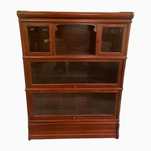 Bookcase in Mahogany with 3 Elements and Small Cabinet from Globe Wernicke