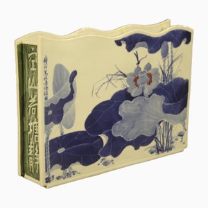 Jarrón chino de cerámica esmaltada y pintada