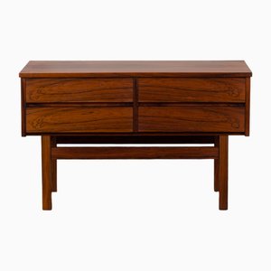 Small Scandinavian Rosewood Console with 4 Drawers, Denmark, 1960s