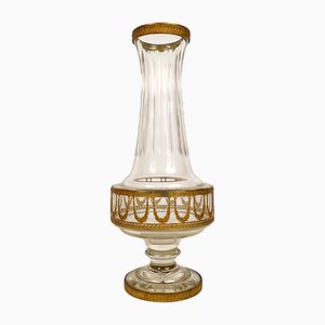 Grand Vase Empire Napoléon III en Cristal de Baccarat et Laiton Doré, 19ème Siècle