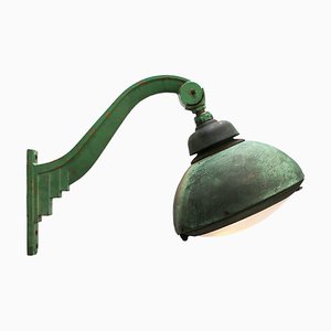 Dutch Green Copper Cast Iron Frosted Glass Streetlight by Philips, Holland
