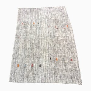 Alfombra Kilim de lana natural, años 60