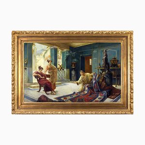 Angelo Granati, Rug Salesman in Pompeii, Oil on Canvas