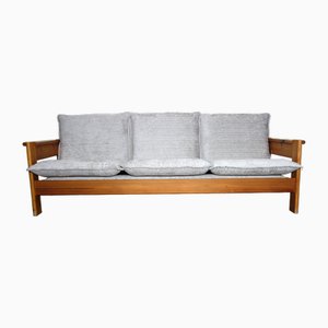 Brutalistisches Sofa aus Kiefernholz, Frankreich, 1960er